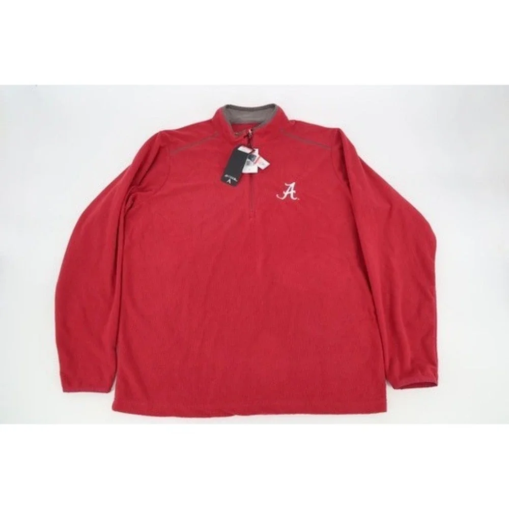 Alabama Crimson Tide Antigua Pullover Mens Large Red Glacier 1/4 Zip Jacket New